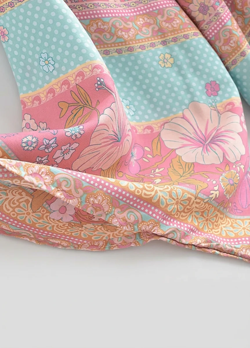 Kimono plage coton court aérien fluide femme - Vue 9 - Kimono Plage