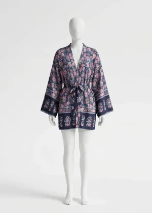 Kimono plage coton court décontracté femme - Vue 1 - Kimono Plage
