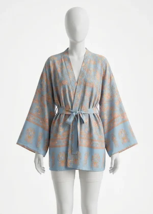Kimono plage coton court femme bohème élégant - Vue 1 - Kimono Plage