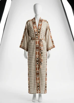 Kimono plage coton long imprimé géométrique femme - Vue 1 - Kimono Plage