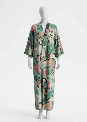 Kimono plage coton long imprimé tropical femme - Vue 1 - Kimono Plage