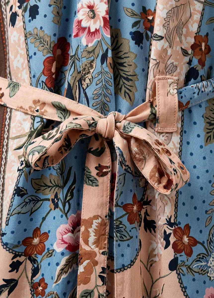 Kimono plage coton oversize bohème femme patchwork - Vue 4 - Kimono Plage