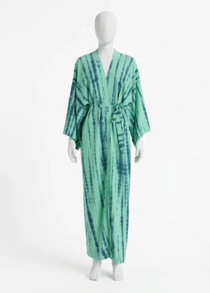 Kimono plage coton polyester long ample minimaliste - Vue 1 - Kimono Plage