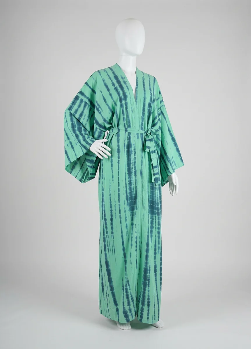 Kimono plage coton polyester long ample minimaliste - Vue 3 - Kimono Plage