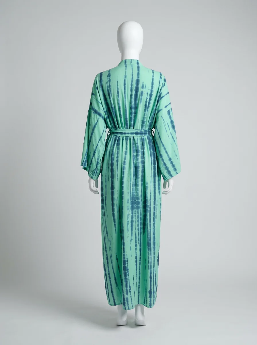 Kimono plage coton polyester long ample minimaliste - Vue 6 - Kimono Plage