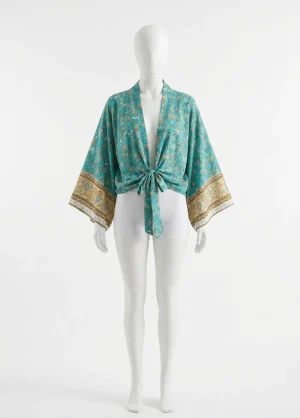 Kimono plage coton viscose court style bohème fluide - Vue 1 - Kimono Plage