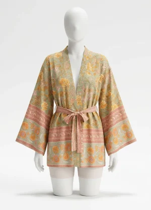 Kimono plage polyester court imprimé floral femme décontracté - Vue 1 - Kimono Plage
