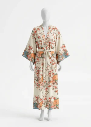 Kimono plage polyester long bohème femme raffiné - Vue 1 - Kimono Plage