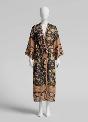 Kimono plage synthétique long vaporeux bohème femme - Vue 1 - Kimono Plage