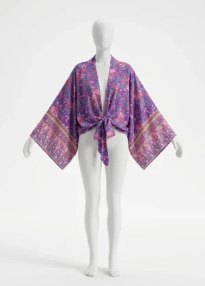 Kimono plage viscose court bohème paisley femme - Vue 1 - Kimono Plage