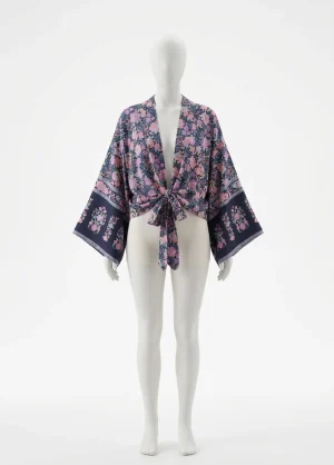 Kimono plage viscose court estival raffiné femme - Vue 1 - Kimono Plage