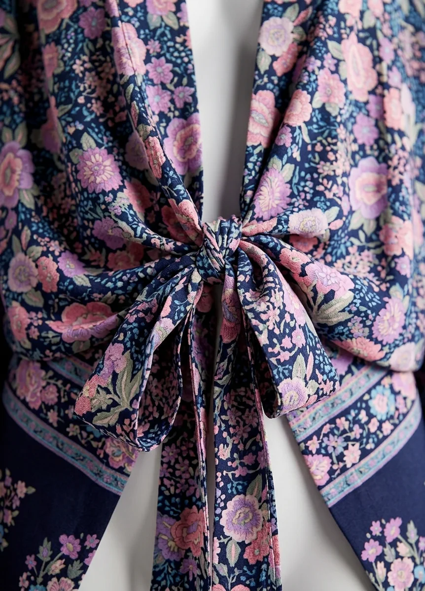 Kimono plage viscose court estival raffiné femme - Vue 3 - Kimono Plage