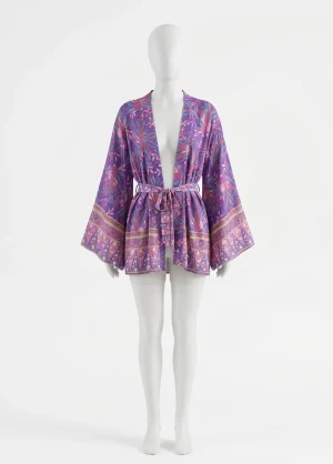 Kimono plage viscose court imprimé oriental fluide - Vue 1 - Kimono Plage