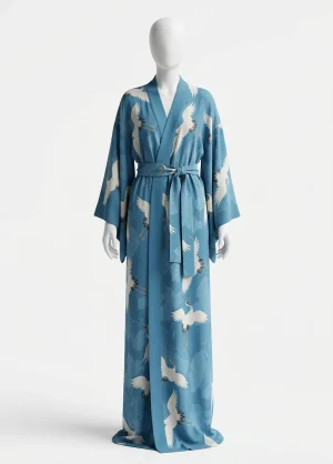 Kimono plage viscose long femme élégant style japonais - Vue 1 - Kimono Plage