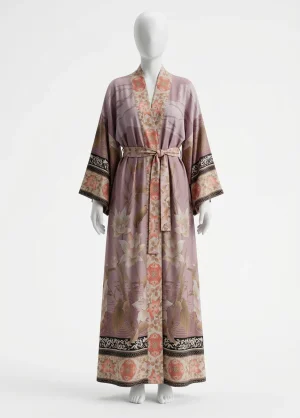 Kimono plage viscose long fluide style bohème femme - Vue 1 - Kimono Plage